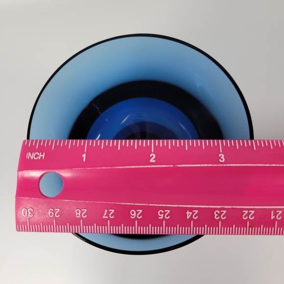 Denby Arabesque Blue Ice Champagne Tall Sherbet Glass Set Of 2 Milnor Sweden MCM - Picture 5 of 5